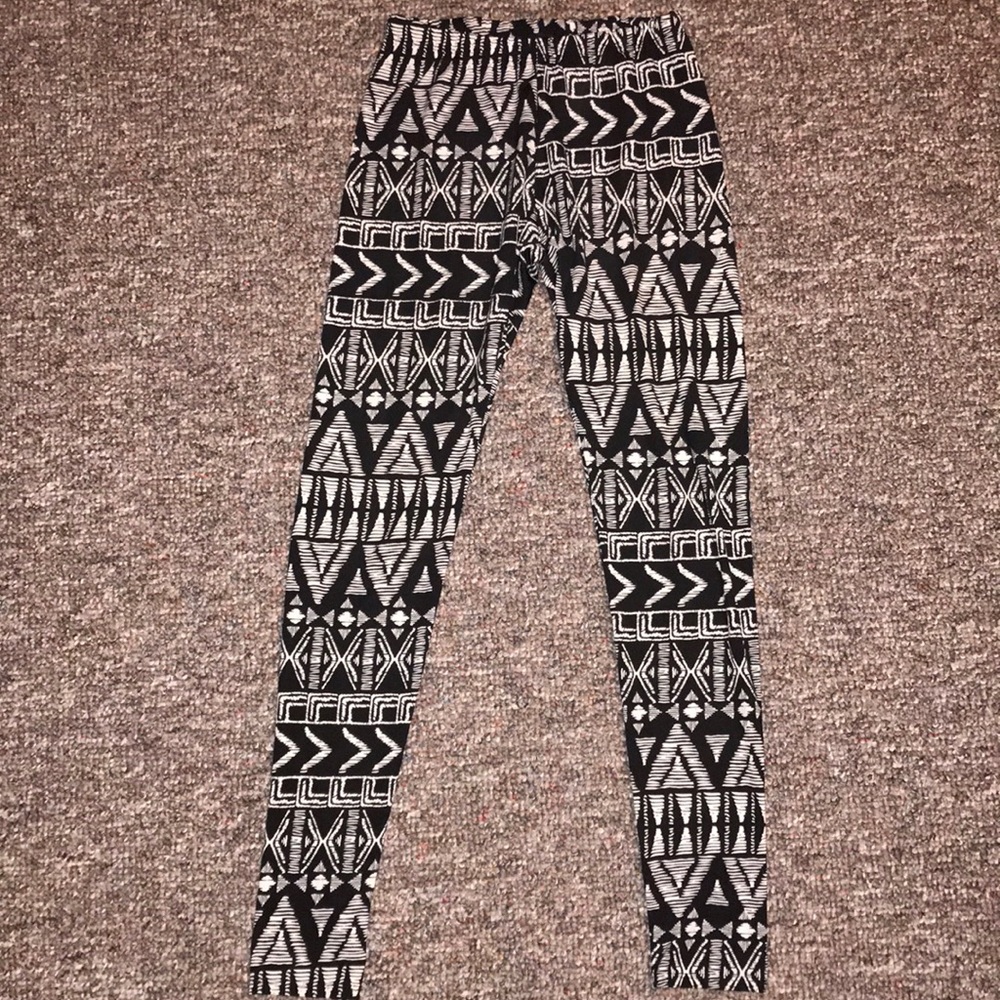 See You Monday black and white silk leggings L